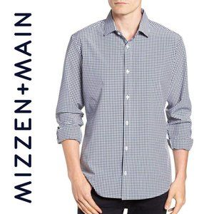 Mizzen + Main Blue Checkered Shirt size XXL Trim